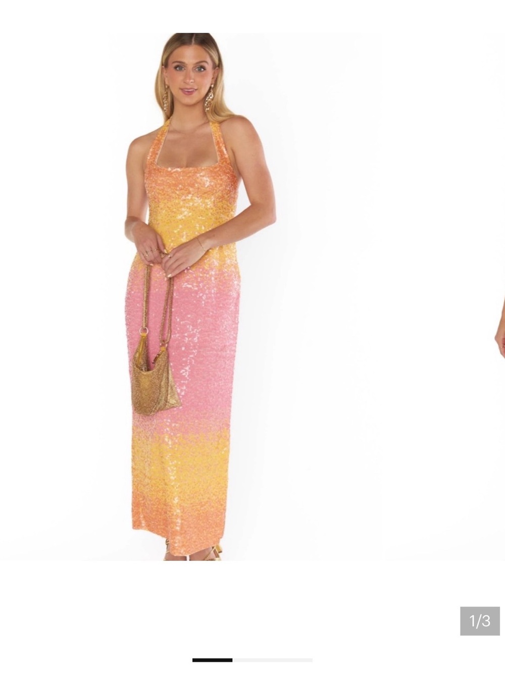 Show Me Your MuMu Pink and Yellow Ombre Halter Maxi Dress - Picture 3 of 3
